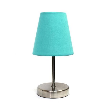 ALL THE RAGES Alltherages LT2013-BLU Sand Nickel Basic Table Lamp with Blue Shade LT2013-BLU
